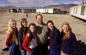 Tom Green poses with his five wives after being recently released from jail