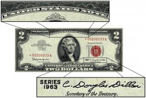 Red Treasury Bill issued under President Kennedy
