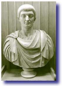 Bust of Constantine the Great. Emperor of Rome.