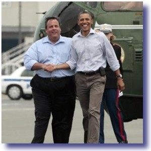 President Obama with Chris Christie